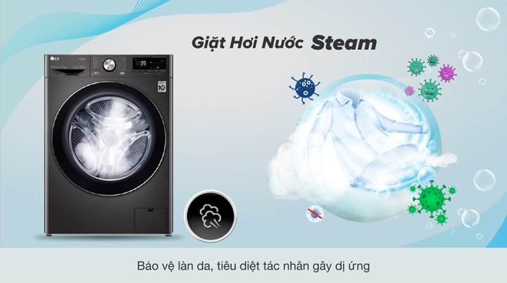 FV1411S3B - Bảo vệ làn da, tiêu diệt các tác nhân gây dị ứng nhờ công nghệ giặt hơi nước Steam
