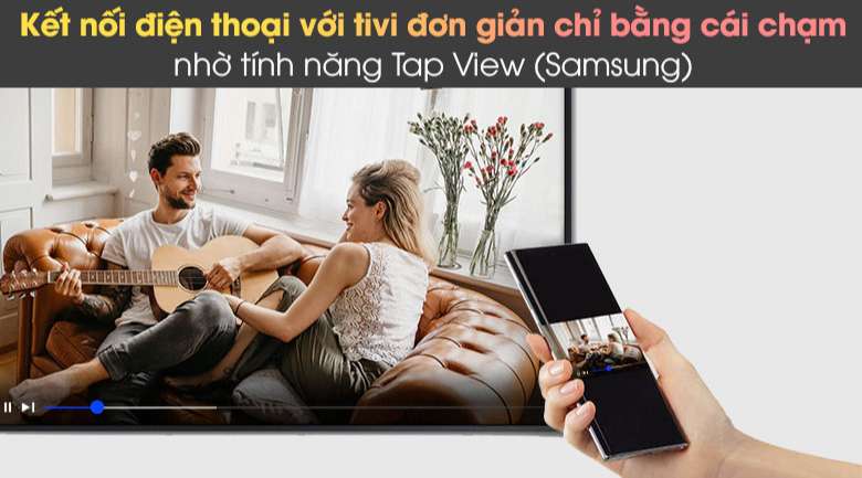 Tivi Samsung Khung Tranh - Chiếu màn hình điện thoại lên tivi dễ dàng với tính năng AirPlay 2 và Tap View
