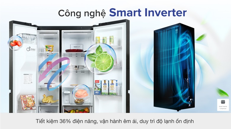 Tủ lạnh LG 635 lít GR-D257MC - Công nghệ tiết kiệm điện 