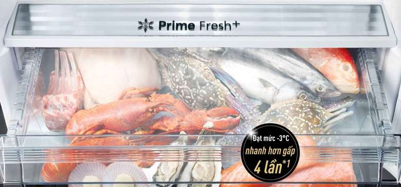 Tủ lạnh Panasonic ngăn đông mềm - Tính năng cấp đông mềm nhanh hơn giúp bảo quản thực phẩm luôn tươi ngon nhờ công nghệ Prime Fresh+