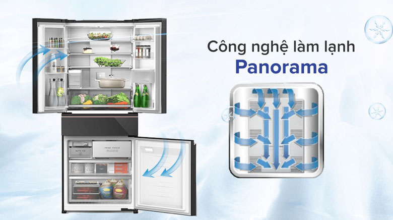 Tủ lạnh Panasonic 4 cánh - Làm lạnh Panorama giúp hơi lạnh lan tỏa nhanh chóng